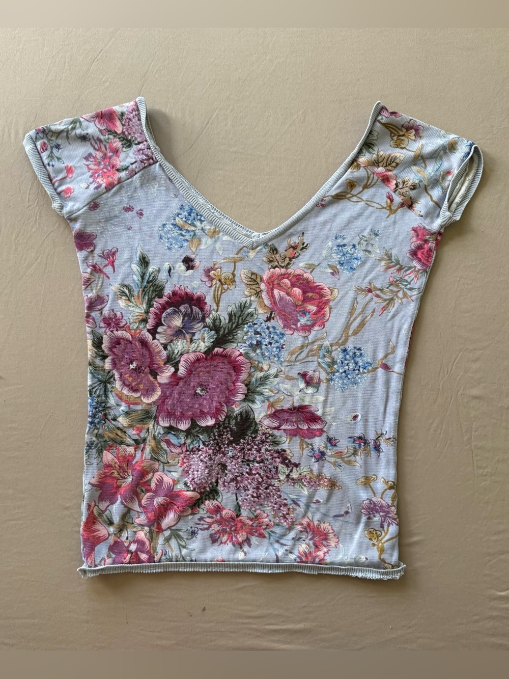 Vintage RENATO NUCCI floral V-Neck silk top